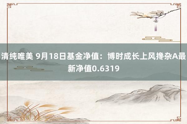 清纯唯美 9月18日基金净值：博时成长上风搀杂A最新净值0.6319