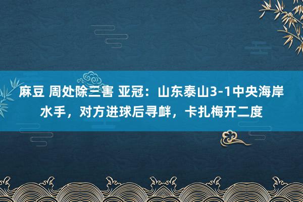 麻豆 周处除三害 亚冠：山东泰山3-1中央海岸水手，对方进球后寻衅，卡扎梅开二度