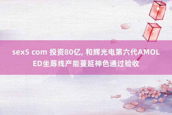 sex5 com 投资80亿， 和辉光电第六代AMOLED坐蓐线产能蔓延神色通过验收