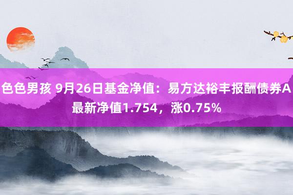 色色男孩 9月26日基金净值：易方达裕丰报酬债券A最新净值1.754，涨0.75%