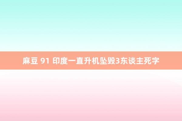 麻豆 91 印度一直升机坠毁3东谈主死字