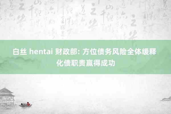 白丝 hentai 财政部: 方位债务风险全体缓释 化债职责赢得成功