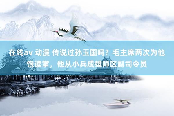 在线av 动漫 传说过孙玉国吗？毛主席两次为他饱读掌，他从小兵成雄师区副司令员