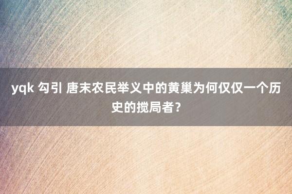 yqk 勾引 唐末农民举义中的黄巢为何仅仅一个历史的搅局者？