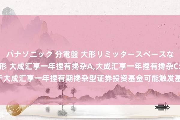 パナソニック 分電盤 大形リミッタースペースなし 露出・半埋込両用形 大成汇享一年捏有搀杂A，大成汇享一年捏有搀杂C: 对于大成汇享一年捏有期搀杂型证券投资基金可能触发基金契约阻隔情形的指示性公告
