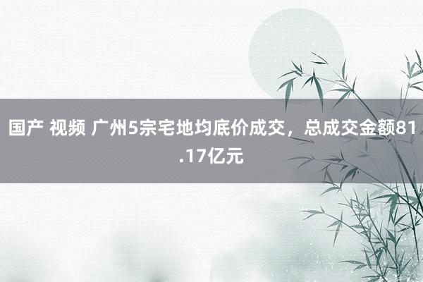 国产 视频 广州5宗宅地均底价成交，总成交金额81.17亿元