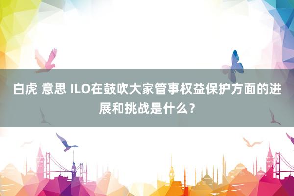 白虎 意思 ILO在鼓吹大家管事权益保护方面的进展和挑战是什么？