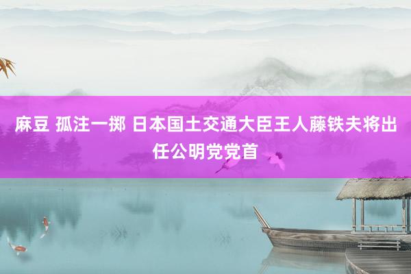 麻豆 孤注一掷 日本国土交通大臣王人藤铁夫将出任公明党党首