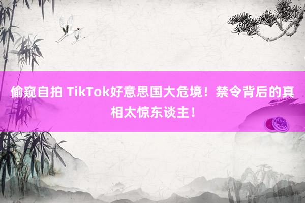 偷窥自拍 TikTok好意思国大危境！禁令背后的真相太惊东谈主！