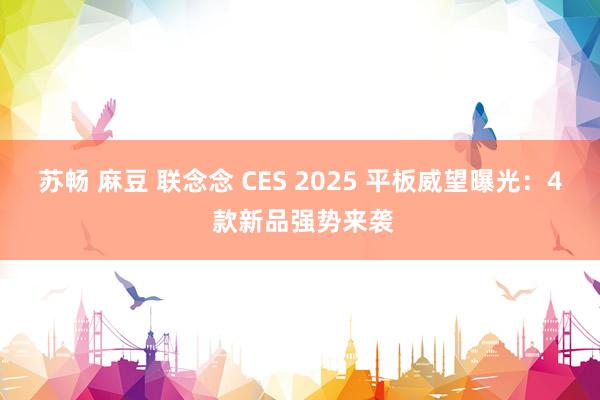 苏畅 麻豆 联念念 CES 2025 平板威望曝光：4 款新品强势来袭