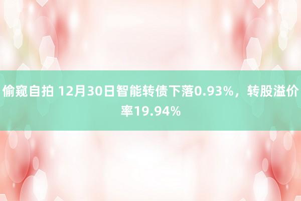 偷窥自拍 12月30日智能转债下落0.93%，转股溢价率19.94%