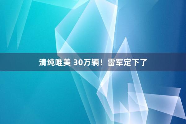 清纯唯美 30万辆！雷军定下了