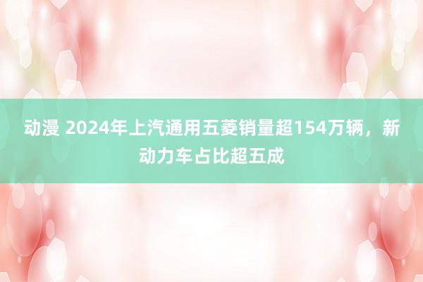 动漫 2024年上汽通用五菱销量超154万辆，新动力车占比超五成