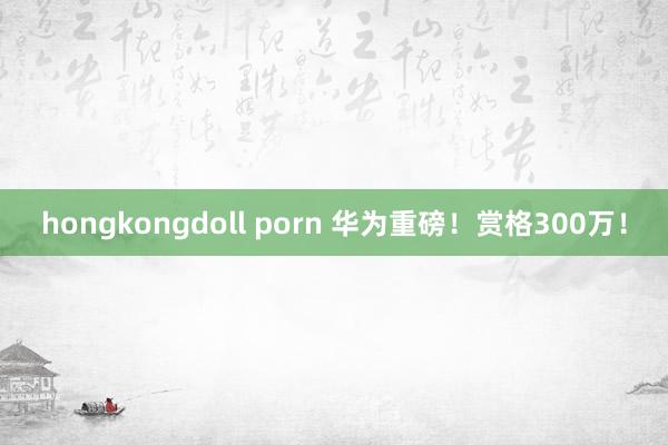 hongkongdoll porn 华为重磅！赏格300万！