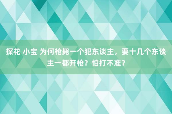 探花 小宝 为何枪毙一个犯东谈主，要十几个东谈主一都开枪？怕打不准？