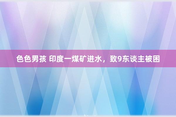 色色男孩 印度一煤矿进水，致9东谈主被困