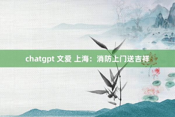 chatgpt 文爱 上海：消防上门送吉祥