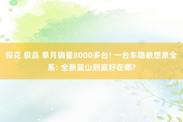 探花 极品 单月销量8000多台! 一台车隐敝想象全系: 全新蓝山到底好在哪?